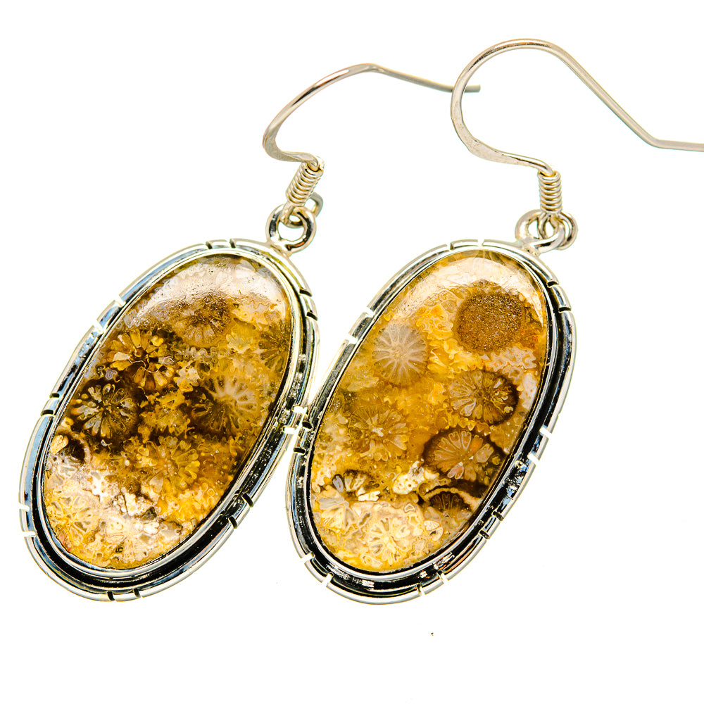 Fossil Coral Earrings handcrafted by Anasilvercos - EARR420734