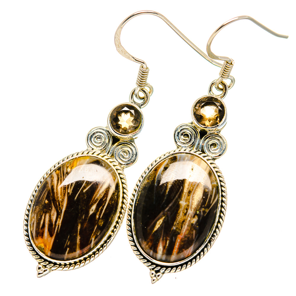 Peanut Wood Jasper Earrings handcrafted by Anasilvercos - EARR420737
