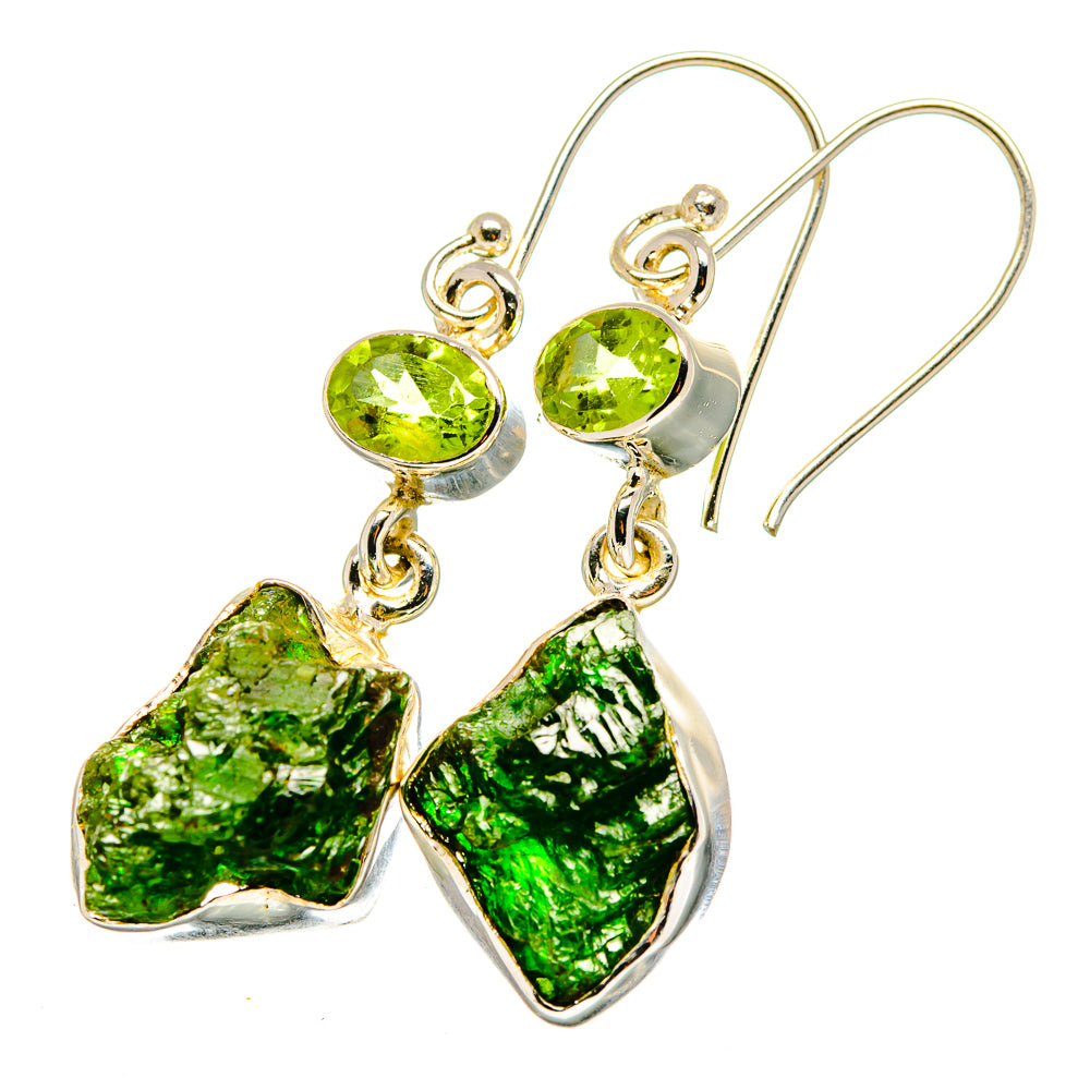Chrome Diopside Earrings handcrafted by Anasilvercos - EARR420790