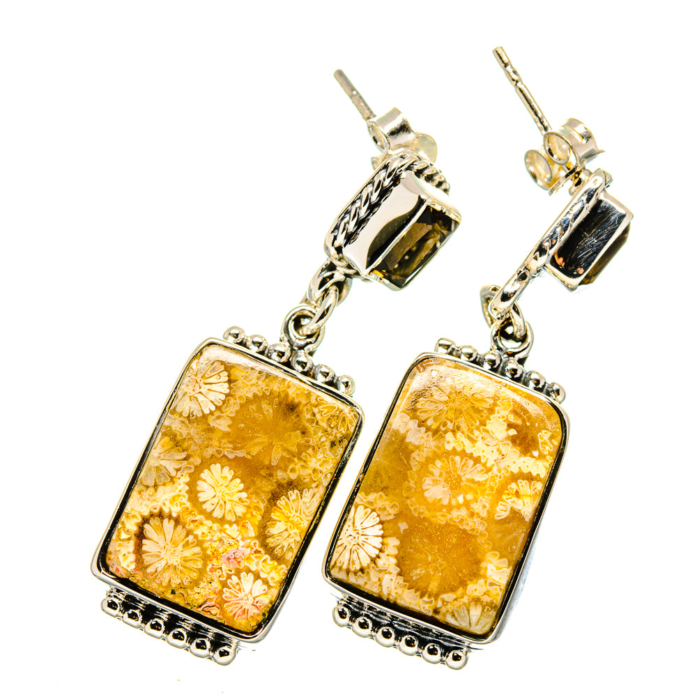 Fossil Coral Earrings handcrafted by Anasilvercos - EARR420801