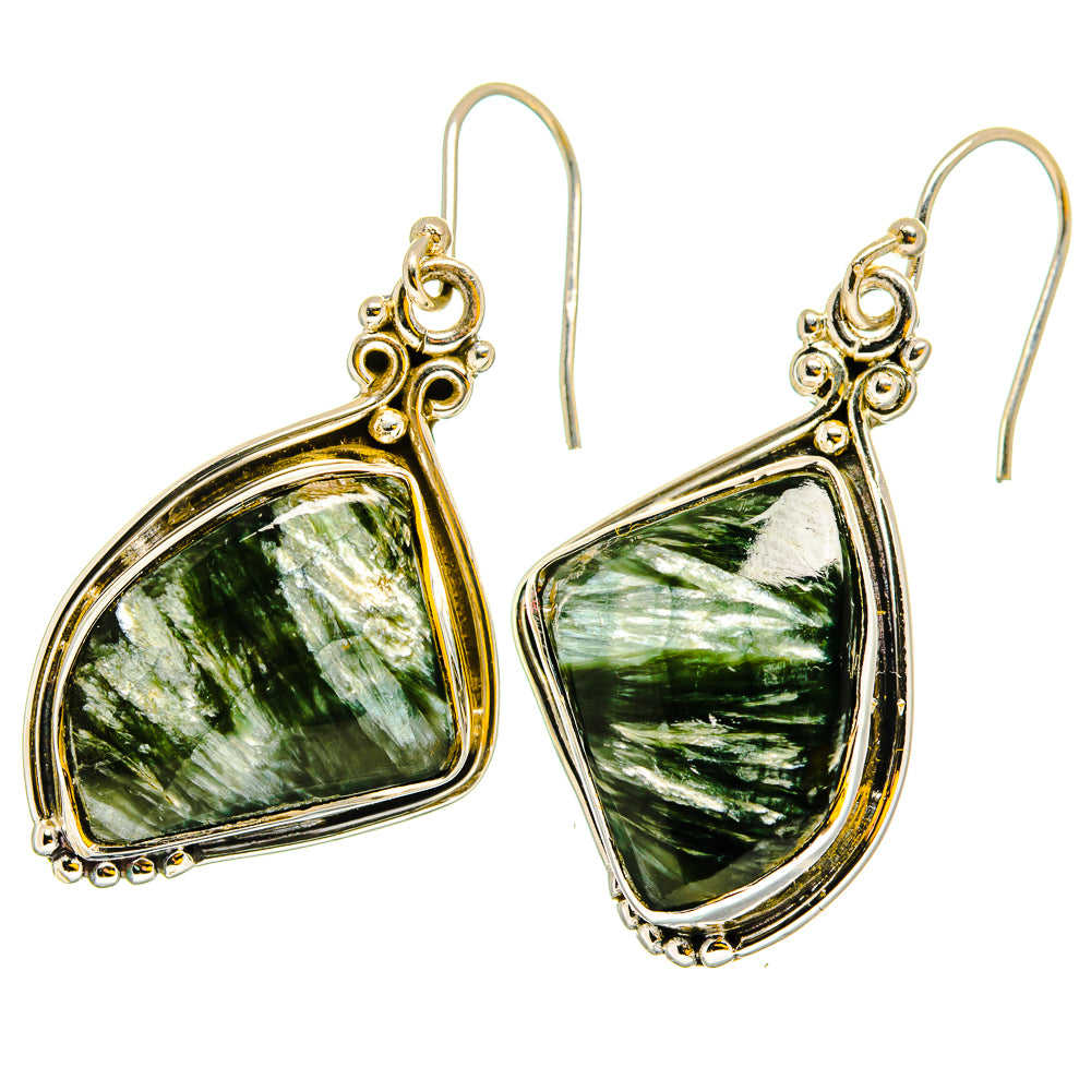 Seraphinite Earrings handcrafted by Anasilvercos - EARR420803