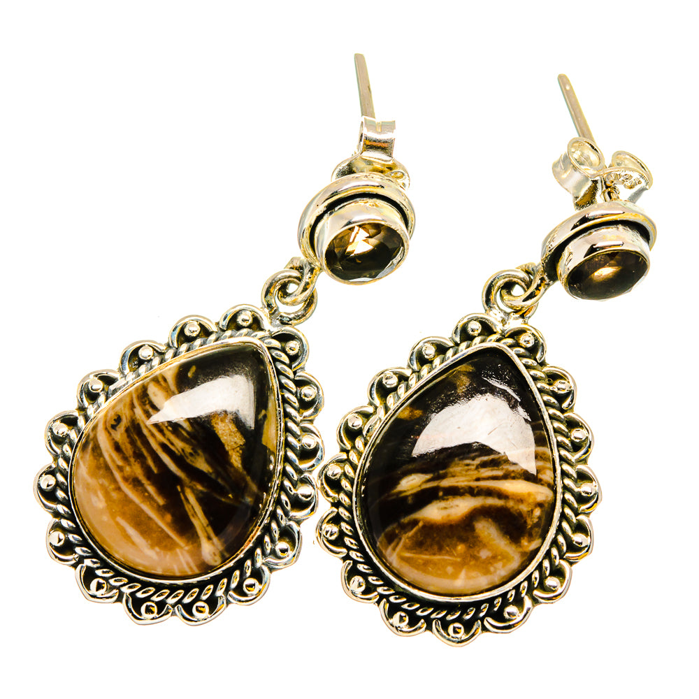 Turkish Tube Agate Earrings handcrafted by Anasilvercos - EARR420808