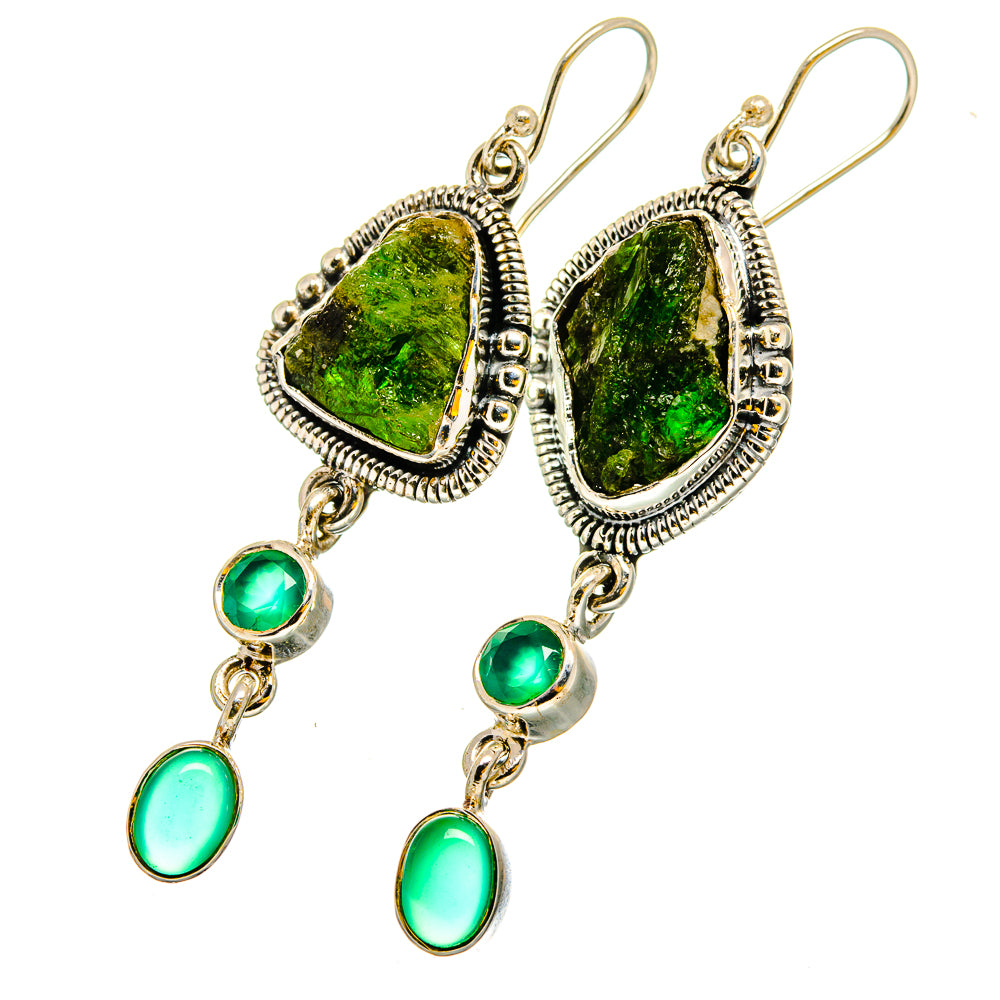 Chrome Diopside Earrings handcrafted by Anasilvercos - EARR420815