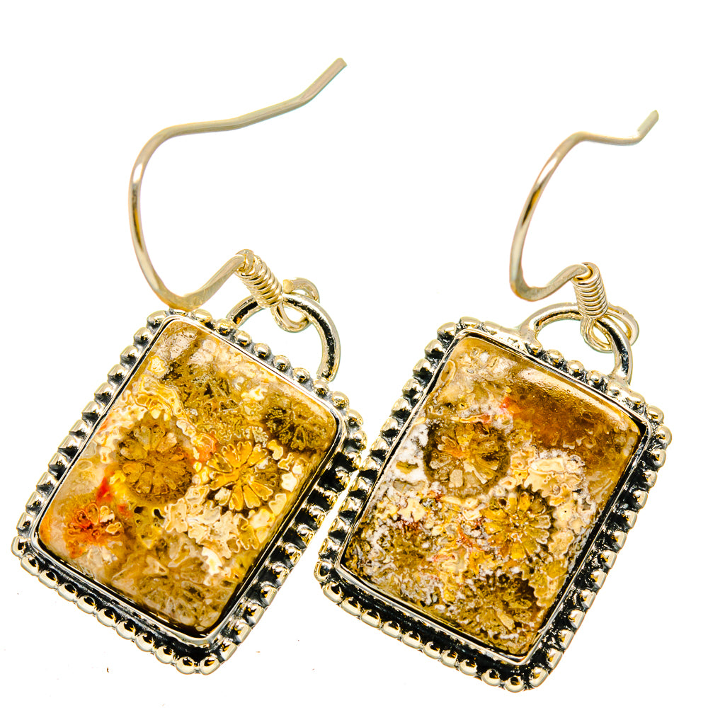 Fossil Coral Earrings handcrafted by Anasilvercos - EARR420821