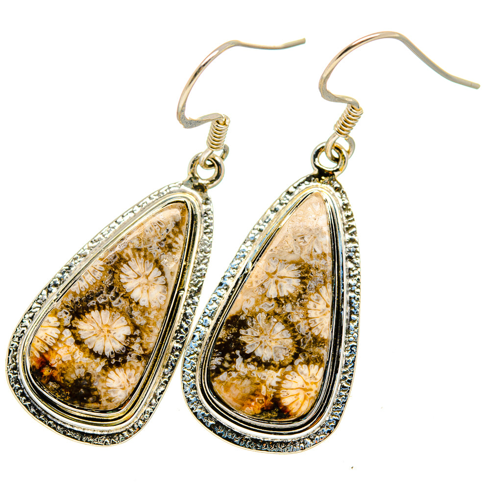 Fossil Coral Earrings handcrafted by Anasilvercos - EARR420856