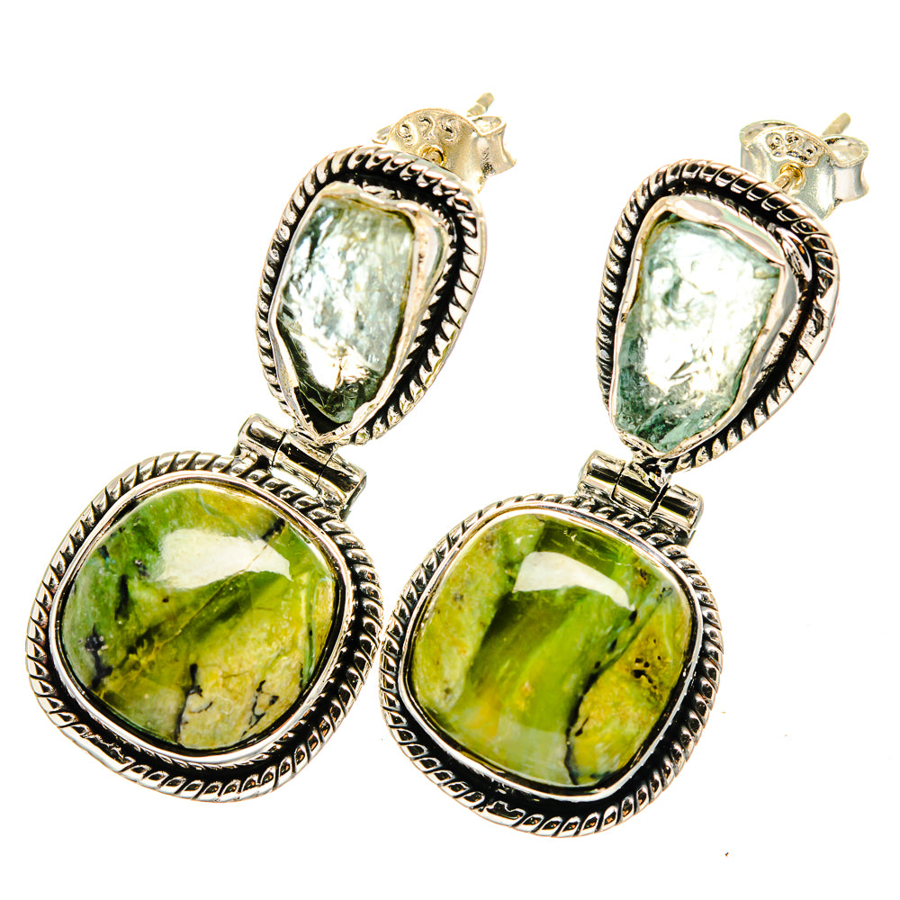 African Green Opal Earrings handcrafted by Anasilvercos - EARR420876