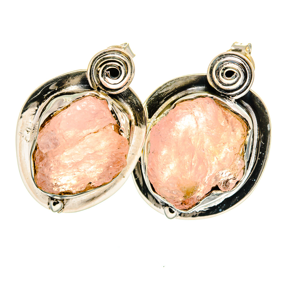 Rose Quartz Earrings handcrafted by Anasilvercos - EARR420887