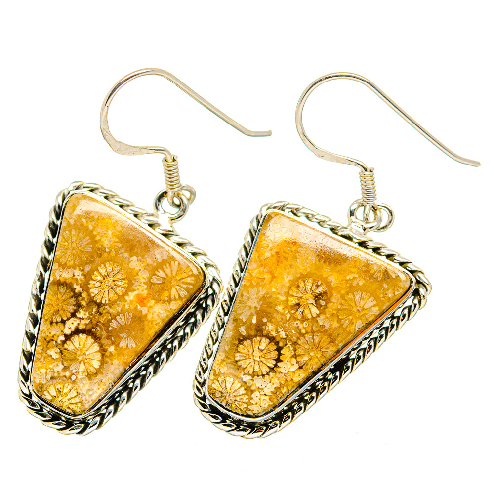 Fossil Coral Earrings handcrafted by Anasilvercos - EARR420904