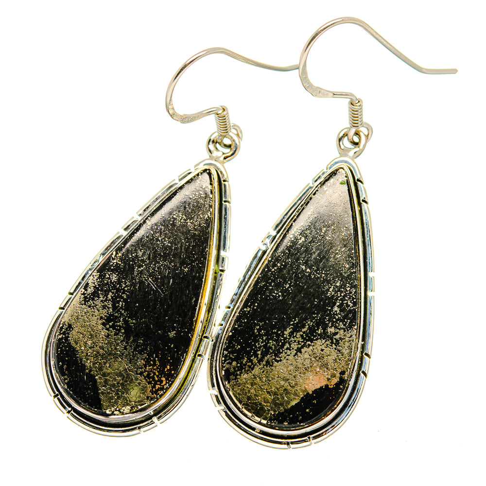 Pyrite Agate Earrings handcrafted by Anasilvercos - EARR420921