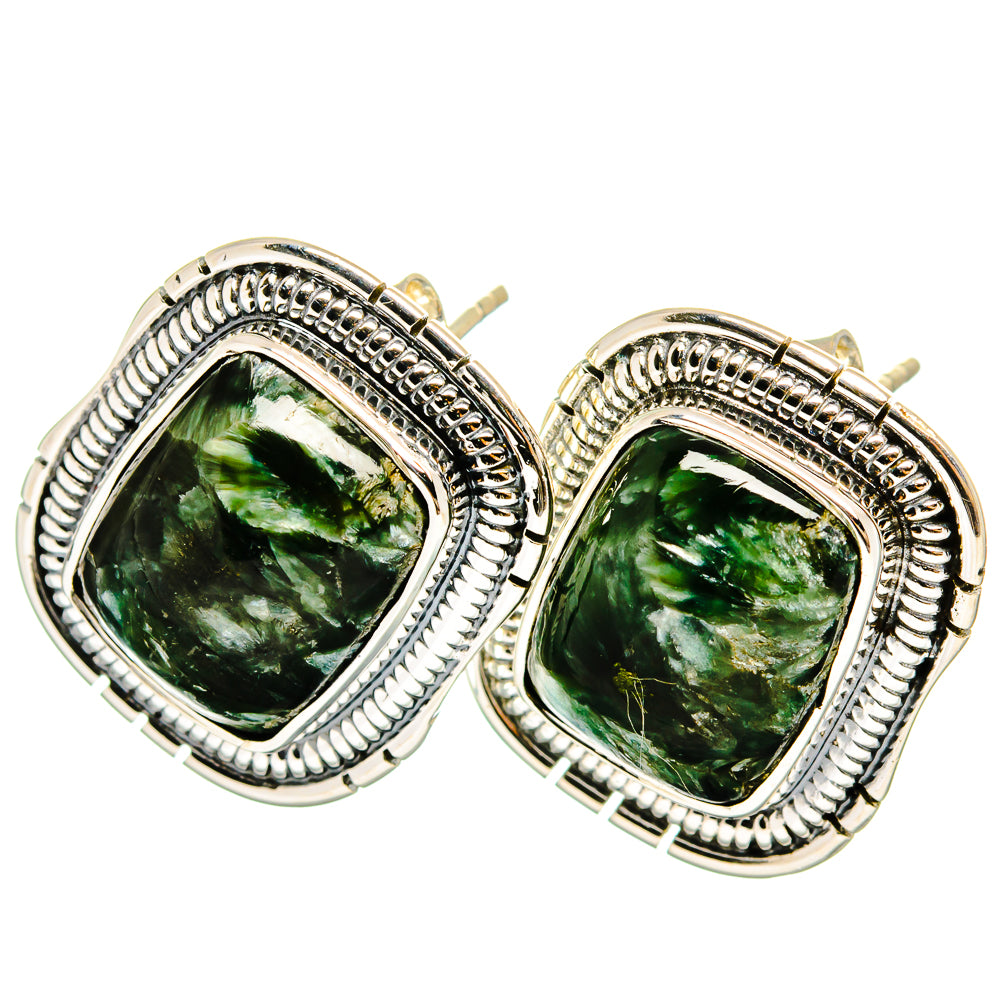 Seraphinite Earrings handcrafted by Anasilvercos - EARR420926