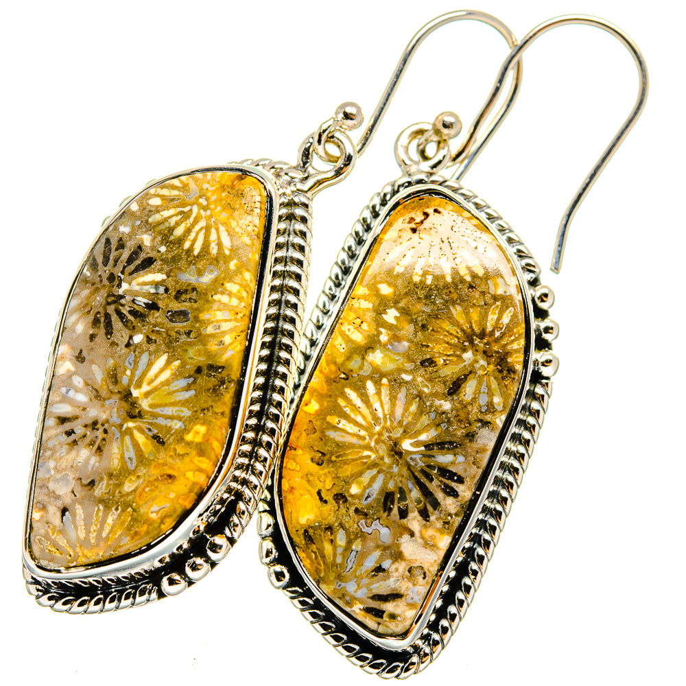 Fossil Coral Earrings handcrafted by Anasilvercos - EARR420934