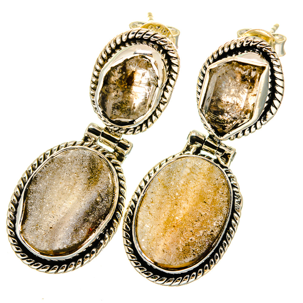 Desert Druzy Earrings handcrafted by Anasilvercos - EARR420947