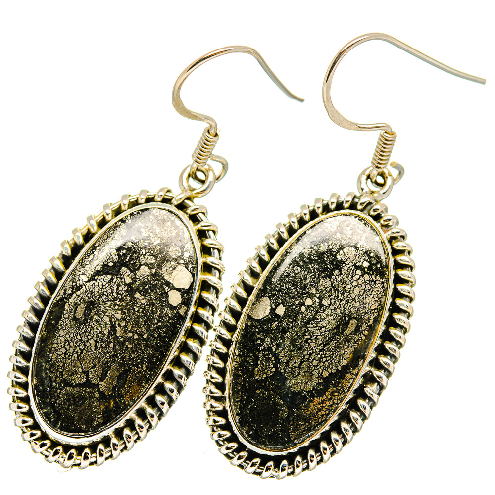 Pyrite Agate Earrings handcrafted by Anasilvercos - EARR420967