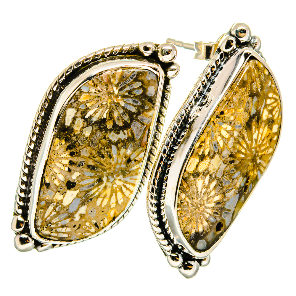 Fossil Coral Earrings handcrafted by Anasilvercos - EARR420968