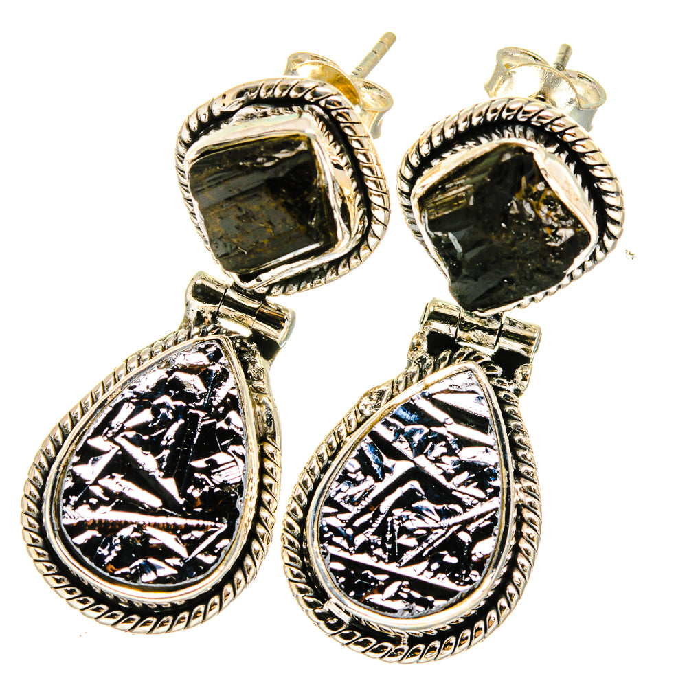 Shungite, Black Tourmaline Earrings handcrafted by Anasilvercos - EARR420971