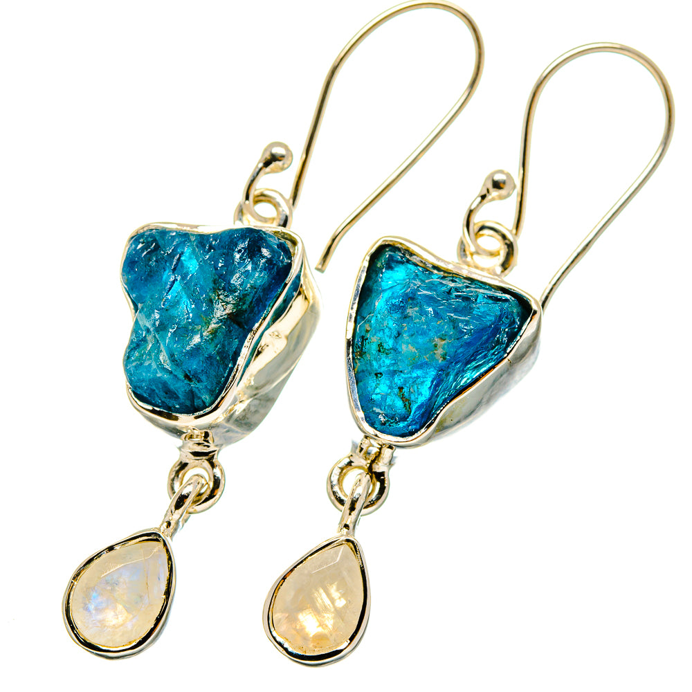 Apatite, Rainbow Moonstone Earrings handcrafted by Anasilvercos - EARR420992