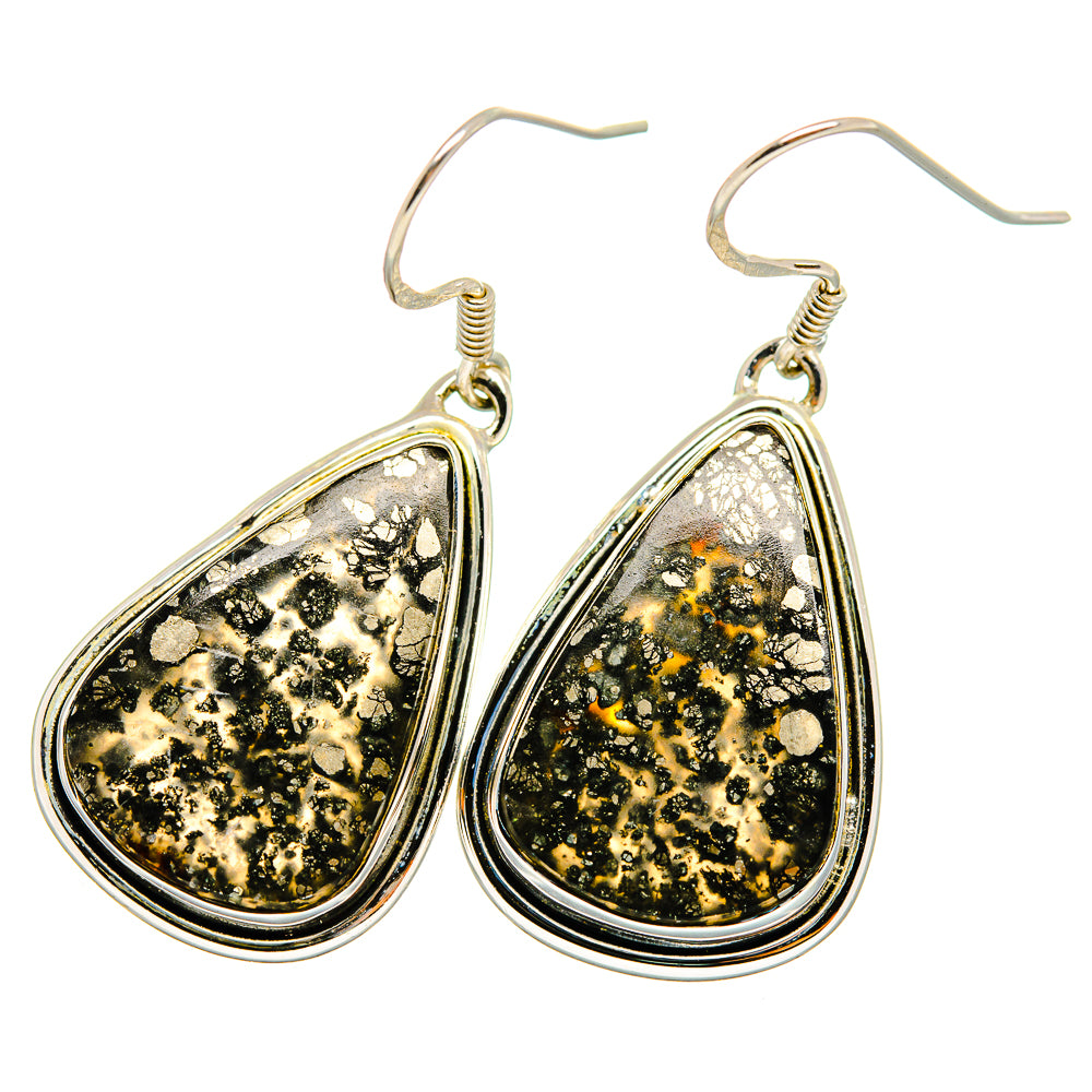 Pyrite Agate Earrings handcrafted by Anasilvercos - EARR420994