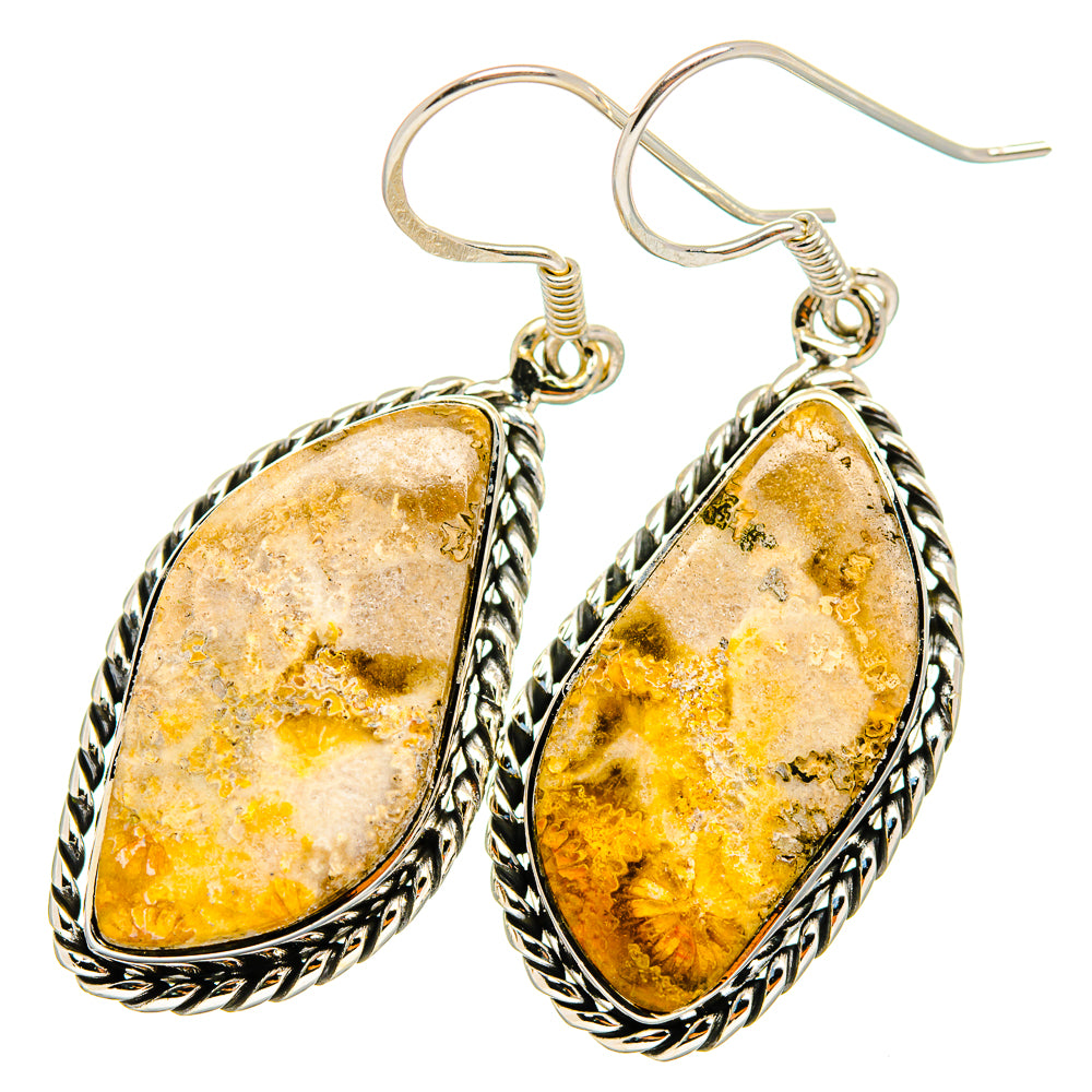 Fossil Coral Earrings handcrafted by Anasilvercos - EARR420995