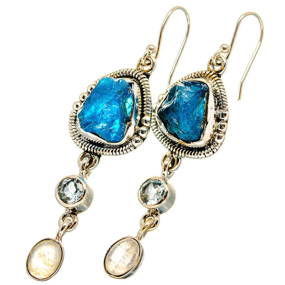 Apatite, Rainbow Moonstone, Blue Topaz Earrings handcrafted by Anasilvercos - EARR421002