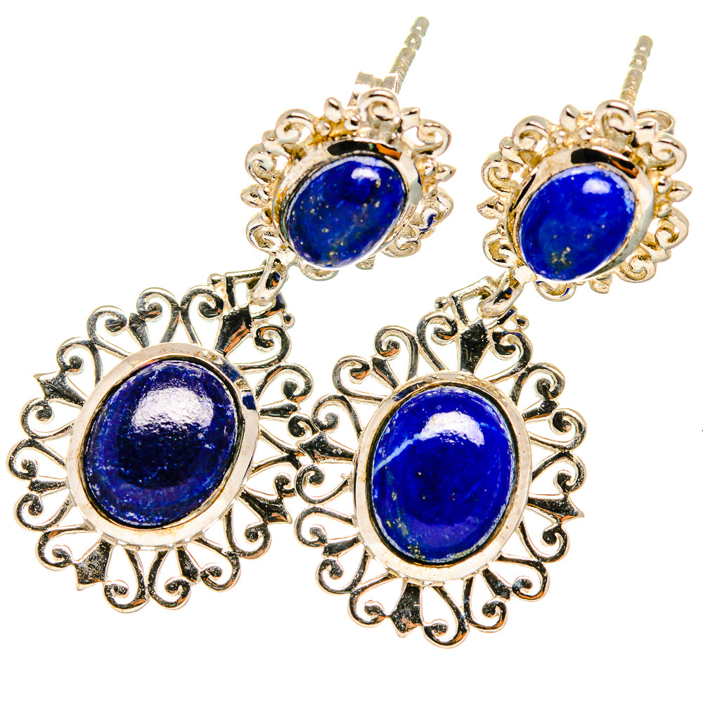 Lapis Lazuli Earrings handcrafted by Anasilvercos - EARR421041