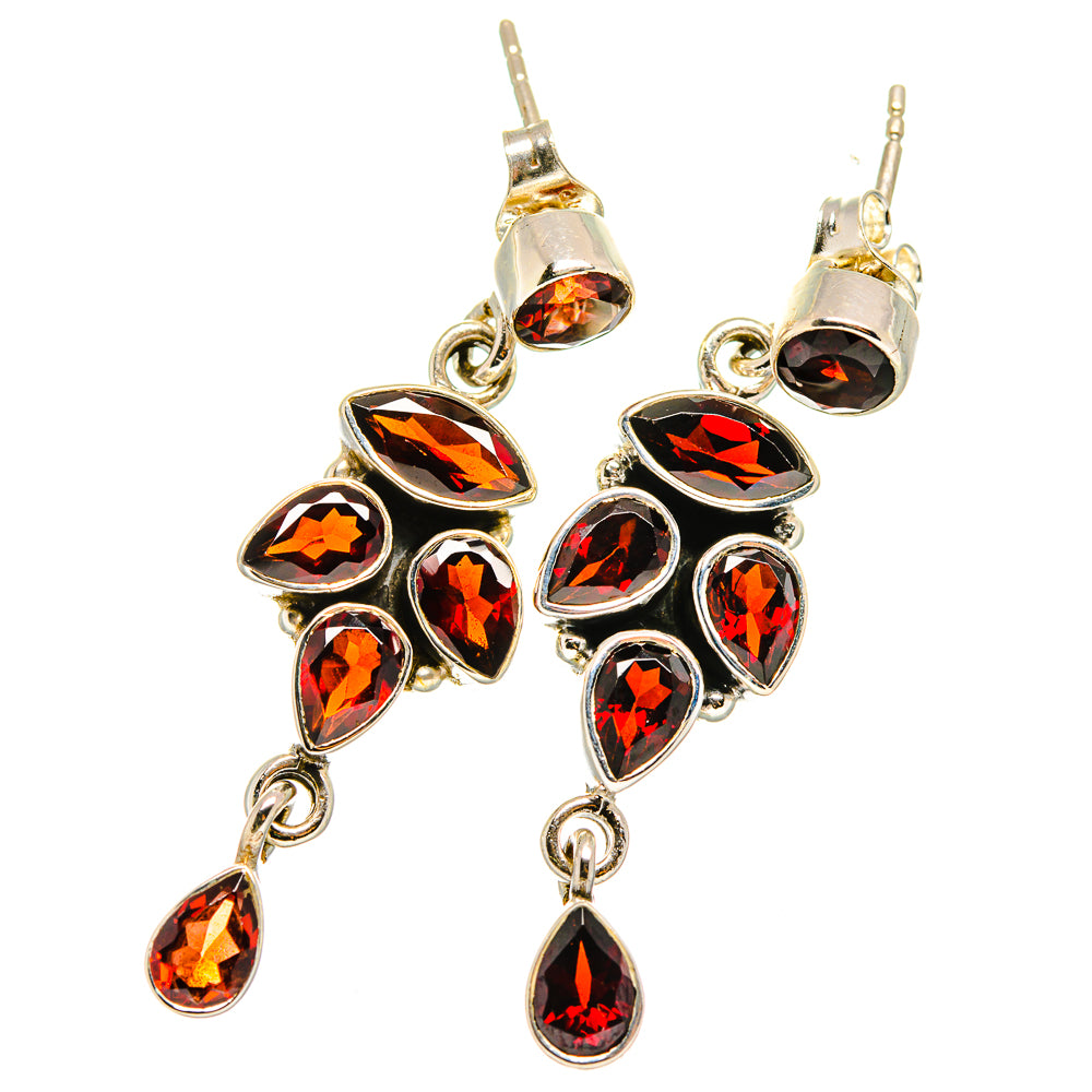 Garnet Earrings handcrafted by Anasilvercos - EARR421069