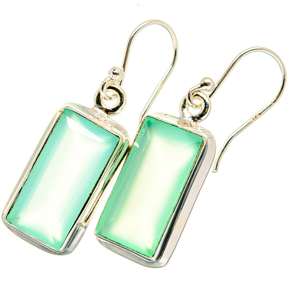 Aqua Chalcedony Earrings handcrafted by Anasilvercos - EARR421074