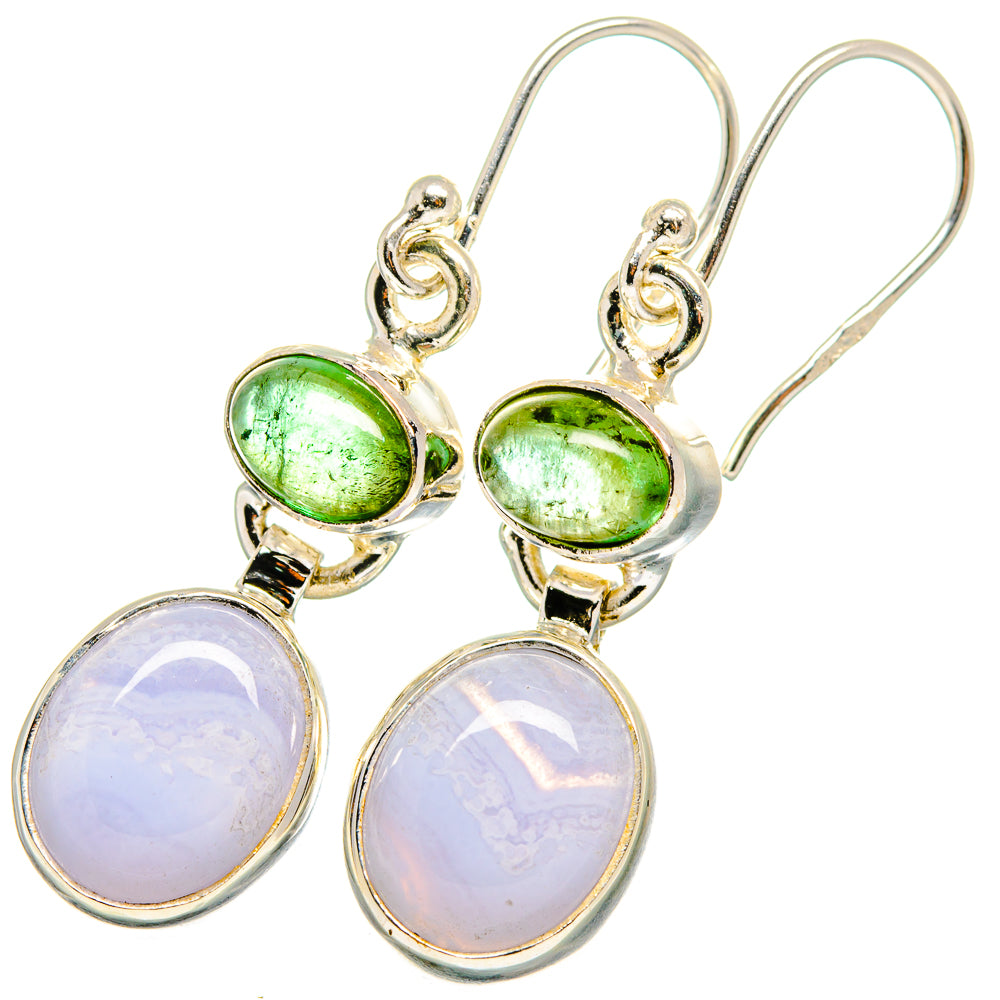 Blue Lace Agate Earrings handcrafted by Anasilvercos - EARR421077