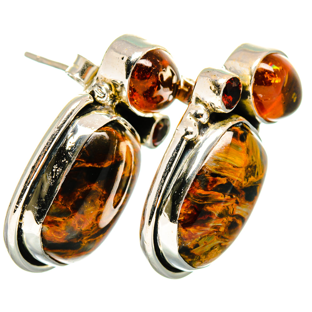 Golden Pietersite Earrings handcrafted by Anasilvercos - EARR421078