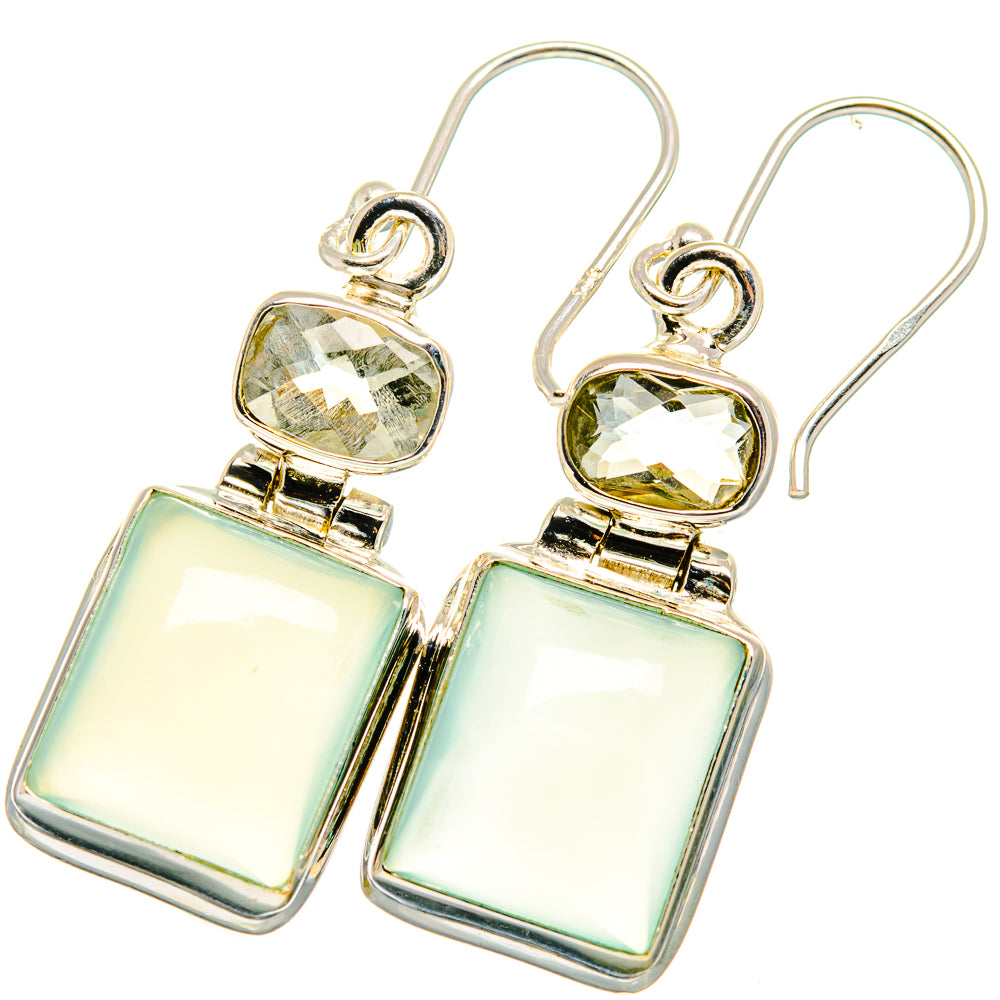 Aqua Chalcedony Earrings handcrafted by Anasilvercos - EARR421081