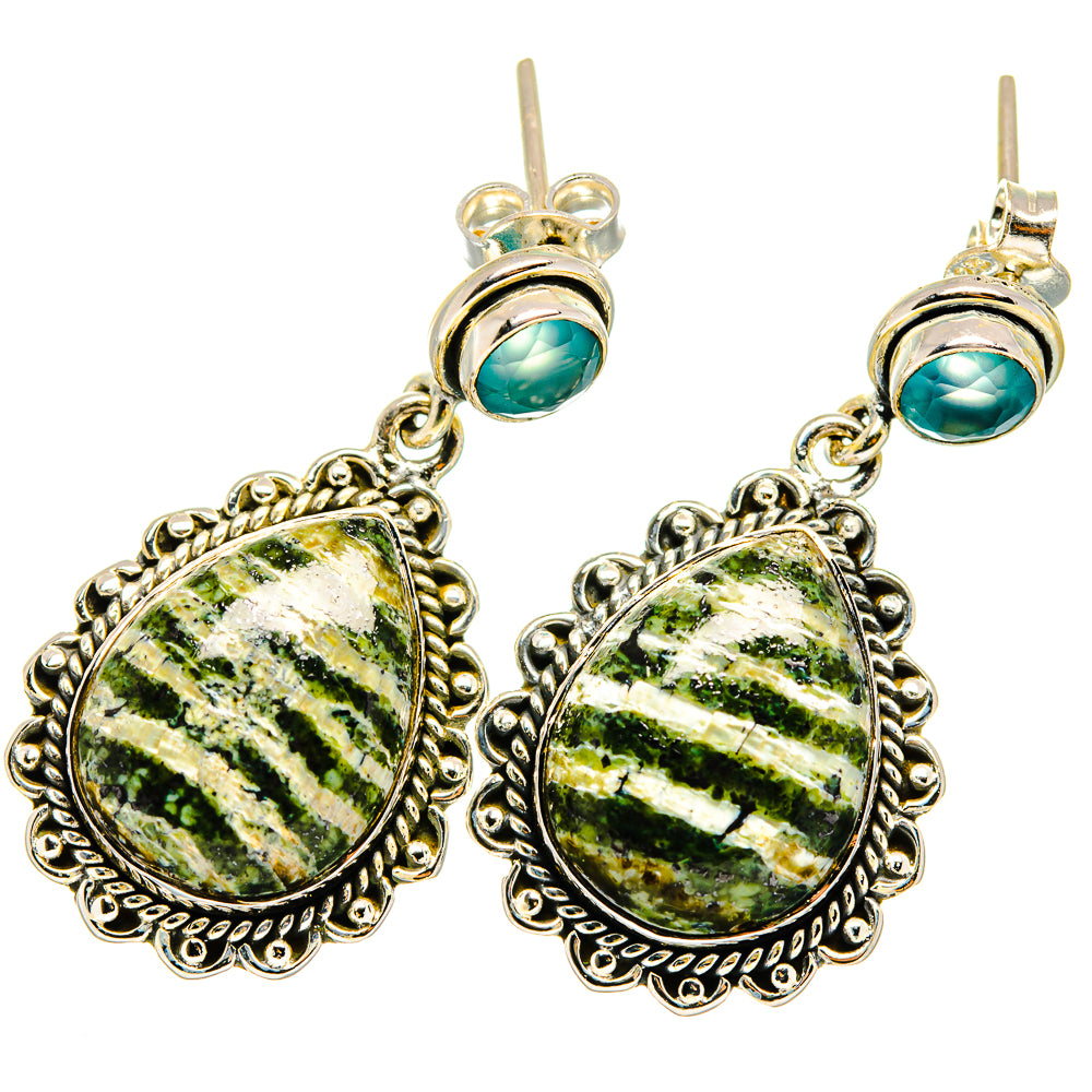 Lizard Jasper Earrings handcrafted by Anasilvercos - EARR421096