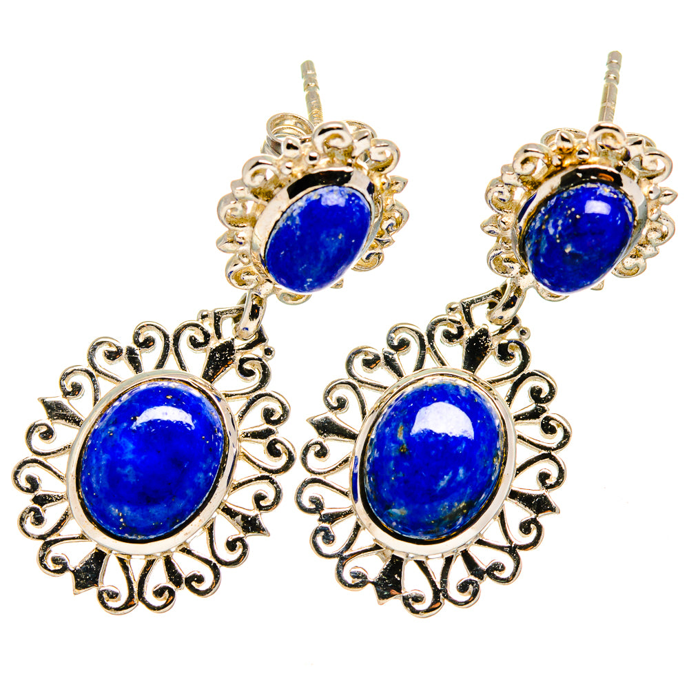 Lapis Lazuli Earrings handcrafted by Anasilvercos - EARR421101