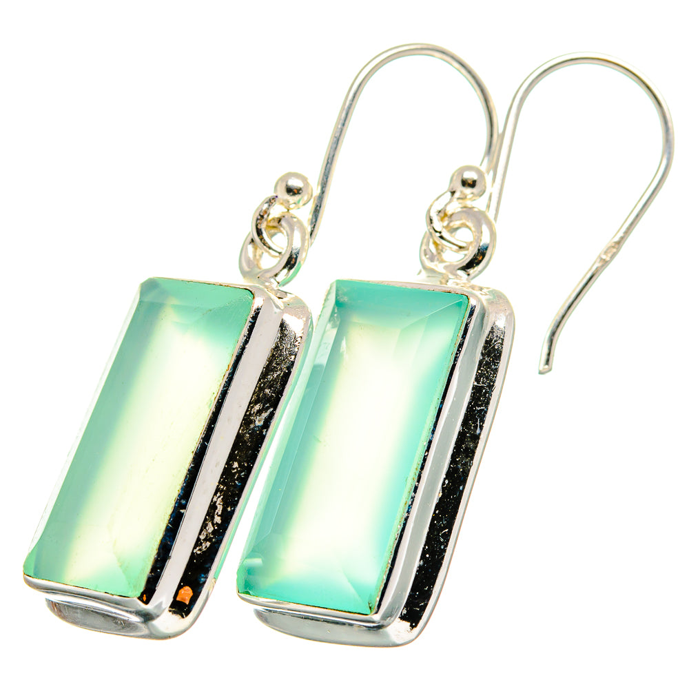 Aqua Chalcedony Earrings handcrafted by Anasilvercos - EARR421105