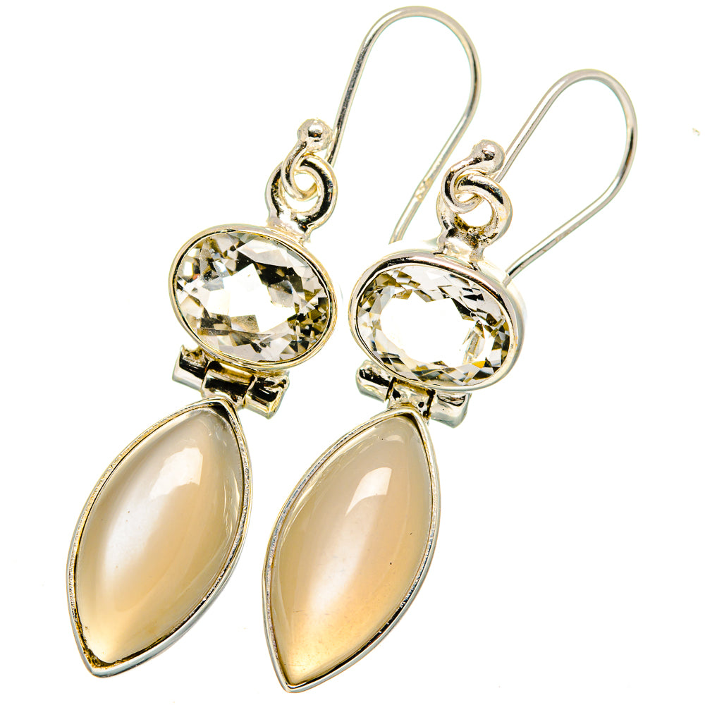 Moonstone Earrings handcrafted by Anasilvercos - EARR421106