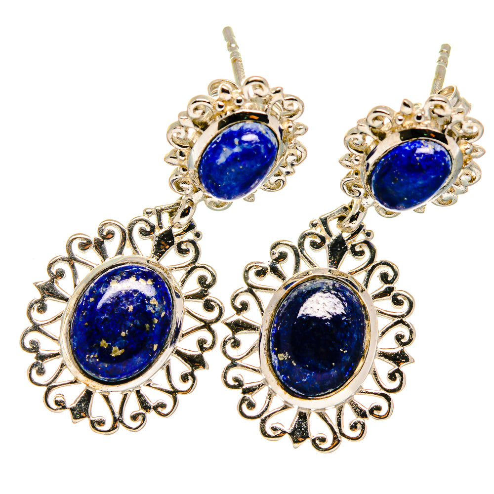 Lapis Lazuli Earrings handcrafted by Anasilvercos - EARR421122