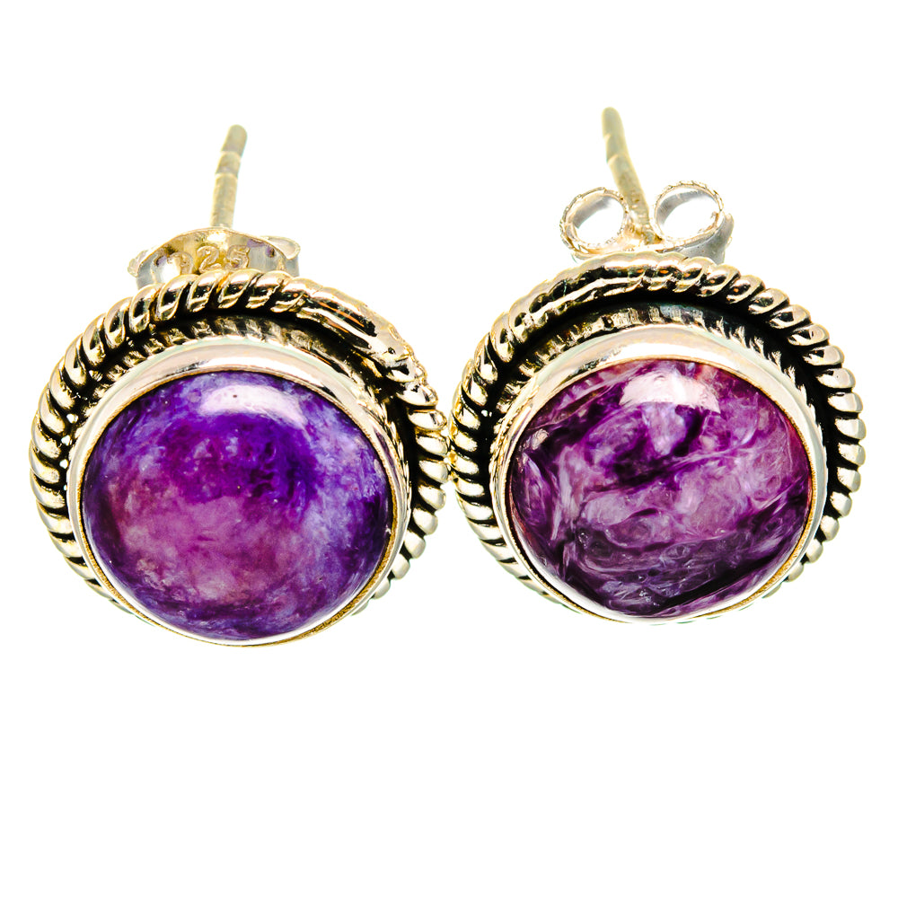 Charoite Earrings handcrafted by Anasilvercos - EARR421123