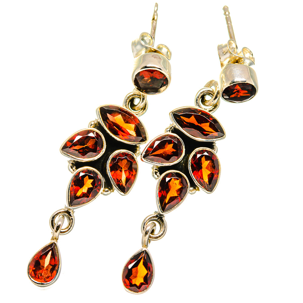 Garnet Earrings handcrafted by Anasilvercos - EARR421130