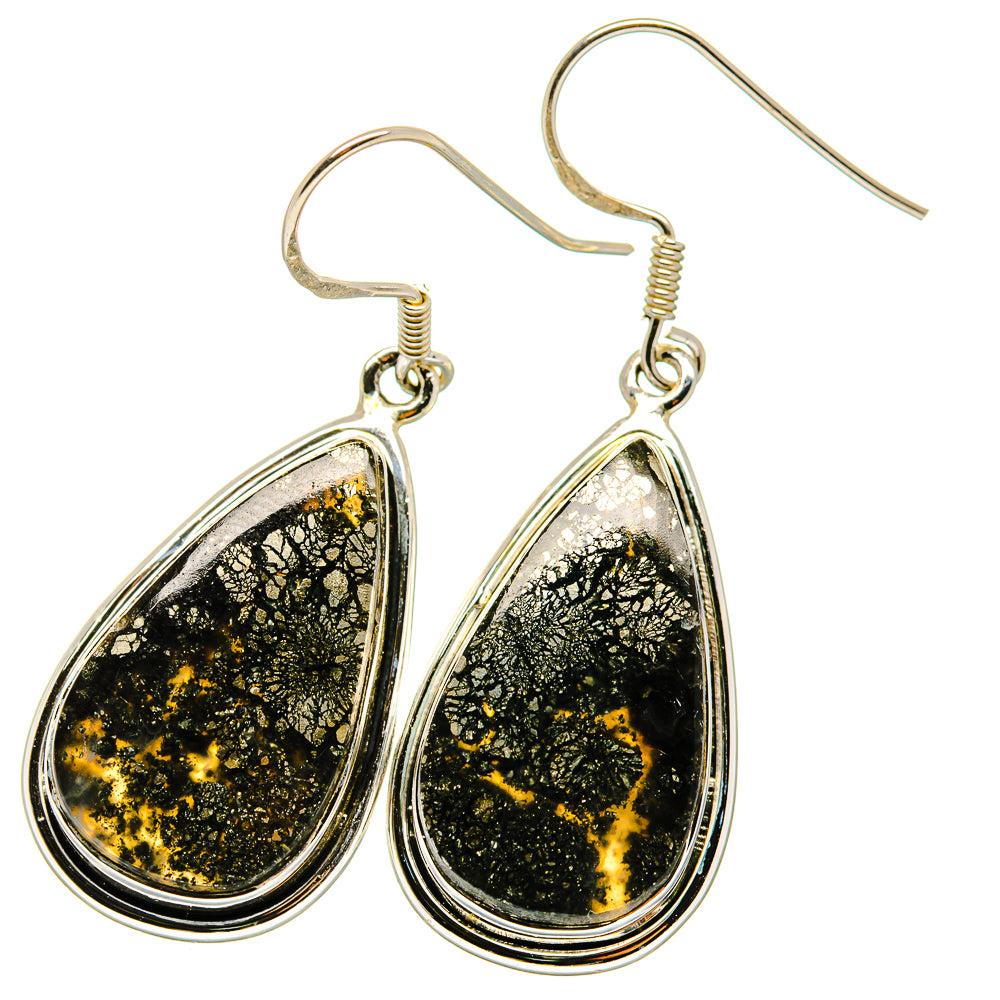 Pyrite Agate Earrings handcrafted by Anasilvercos - EARR421131