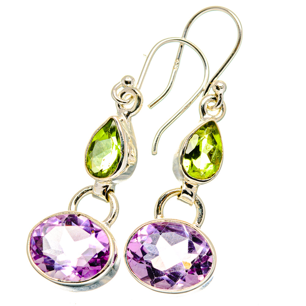 Amethyst, Peridot Earrings handcrafted by Anasilvercos - EARR421134