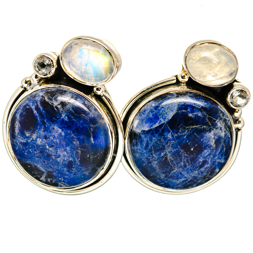 Sodalite, Rainbow Moonstone Earrings handcrafted by Anasilvercos - EARR421145