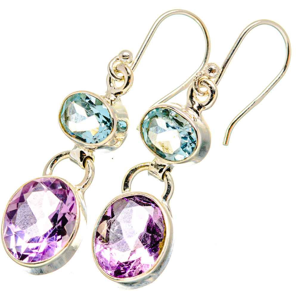 Amethyst, Blue Topaz Earrings handcrafted by Anasilvercos - EARR421171
