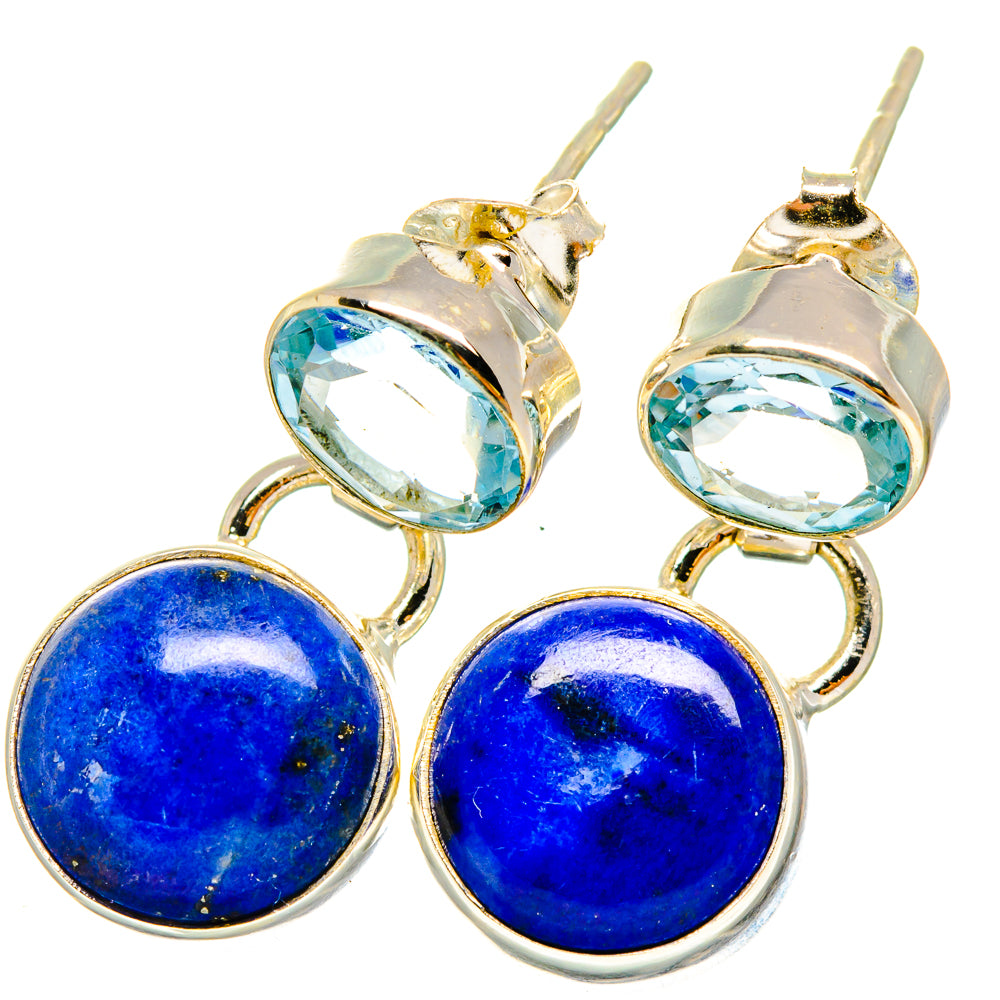 Lapis Lazuli, Blue Topaz Earrings handcrafted by Anasilvercos - EARR421176