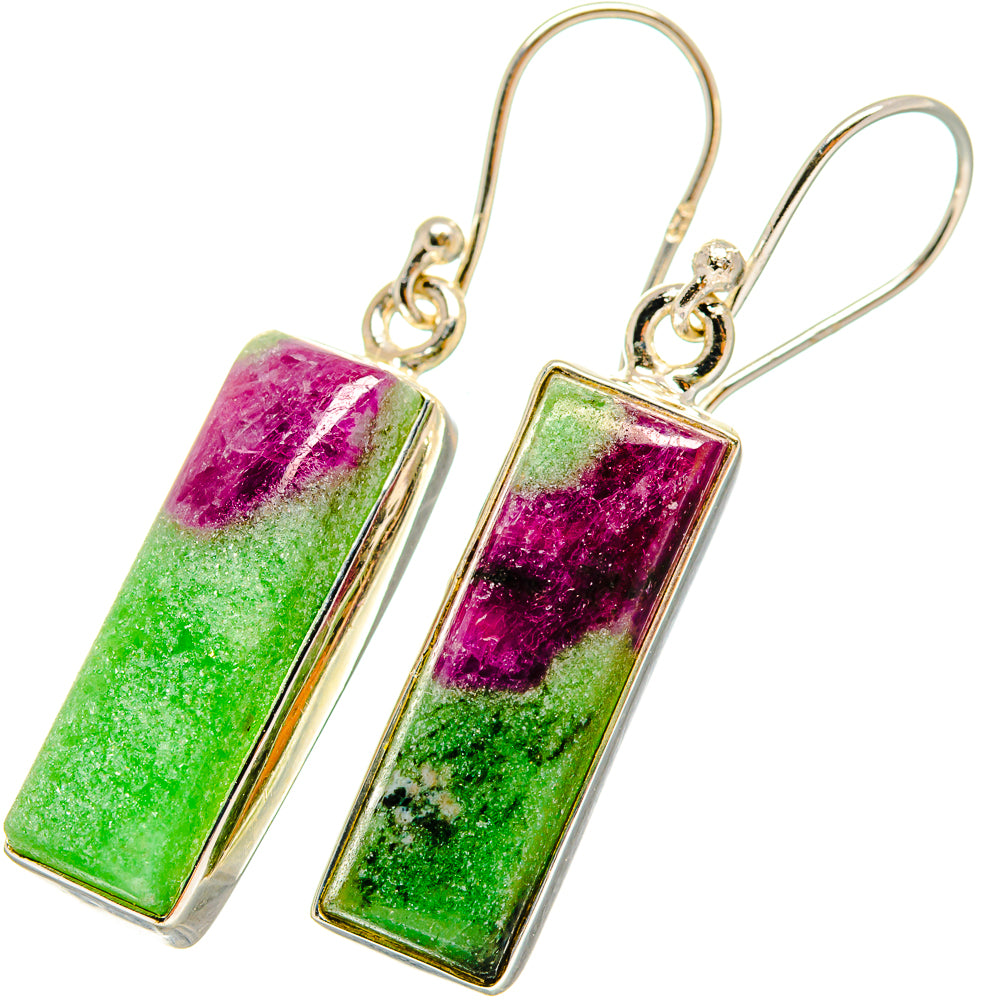 Ruby Zoisite Earrings handcrafted by Anasilvercos - EARR421177