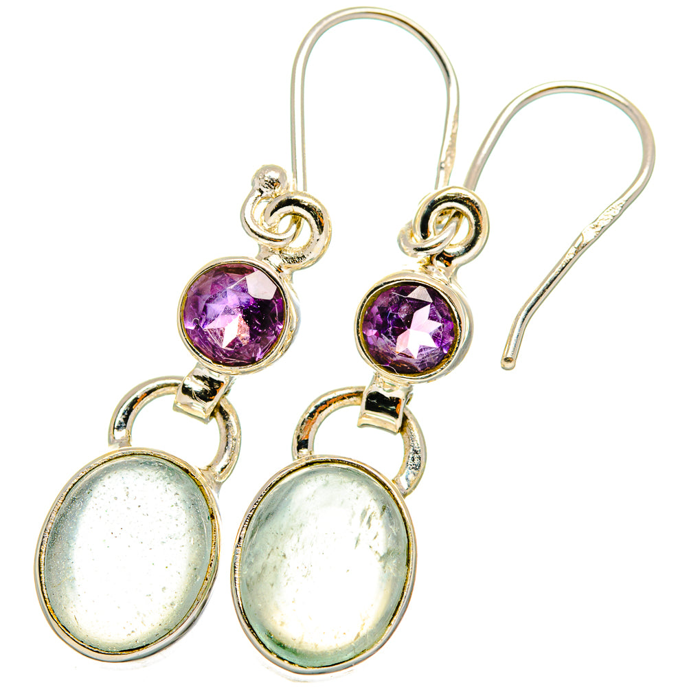 Aquamarine, Amethyst Earrings handcrafted by Anasilvercos - EARR421178