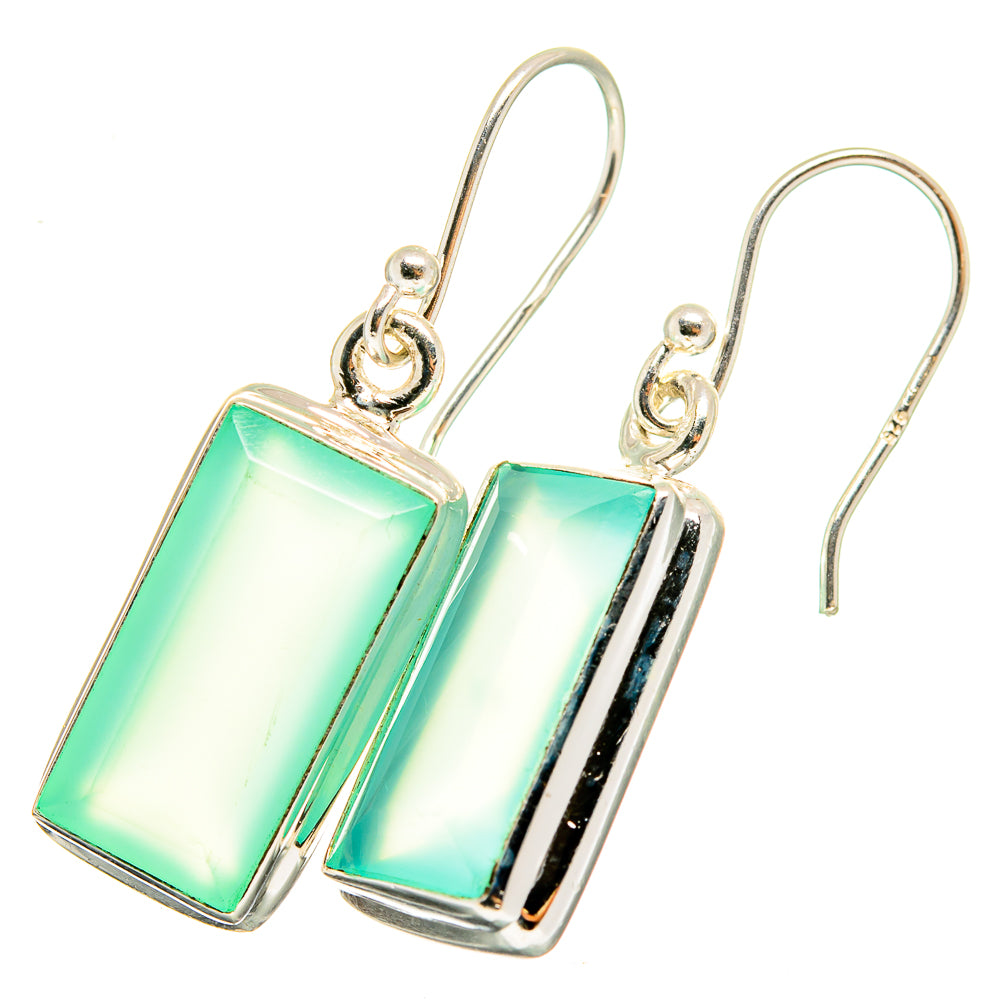 Aqua Chalcedony Earrings handcrafted by Anasilvercos - EARR421188