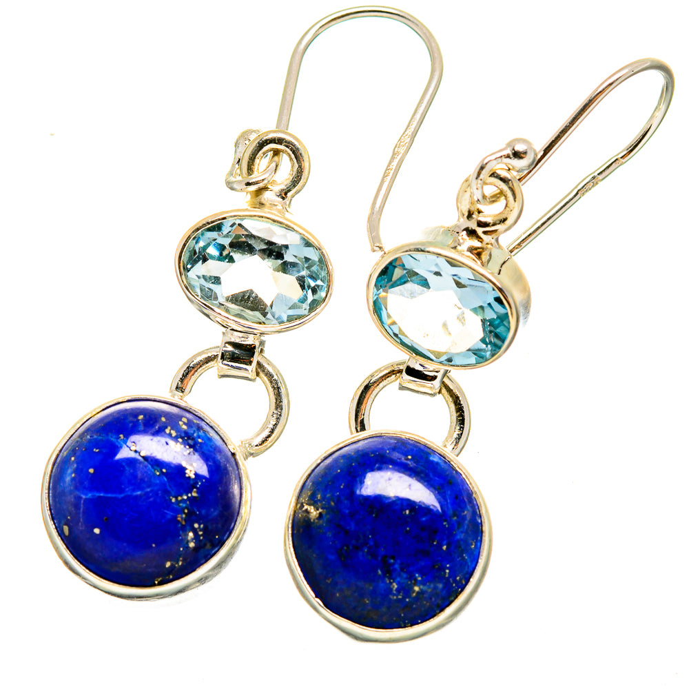 Lapis Lazuli, Blue Topaz Earrings handcrafted by Anasilvercos - EARR421189