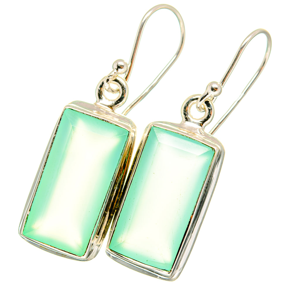 Aqua Chalcedony Earrings handcrafted by Anasilvercos - EARR421219