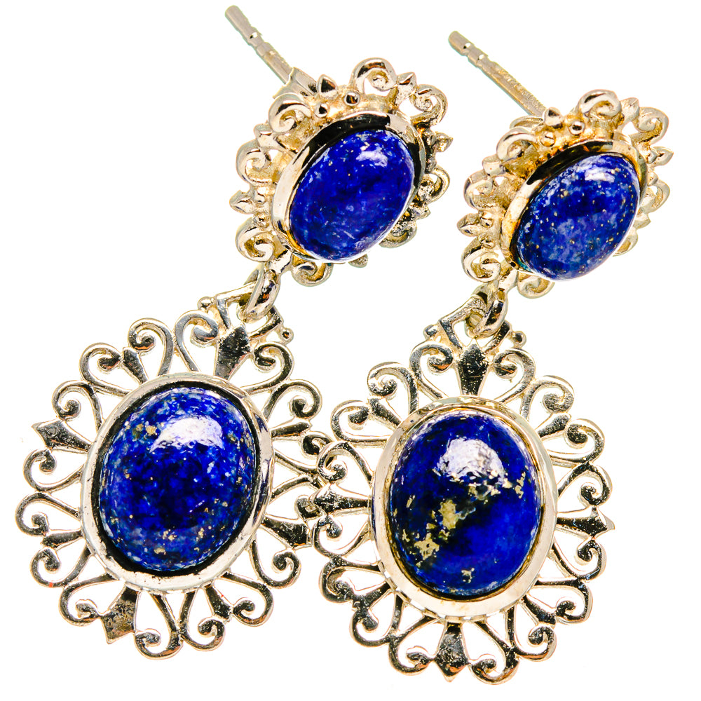 Lapis Lazuli Earrings handcrafted by Anasilvercos - EARR421223