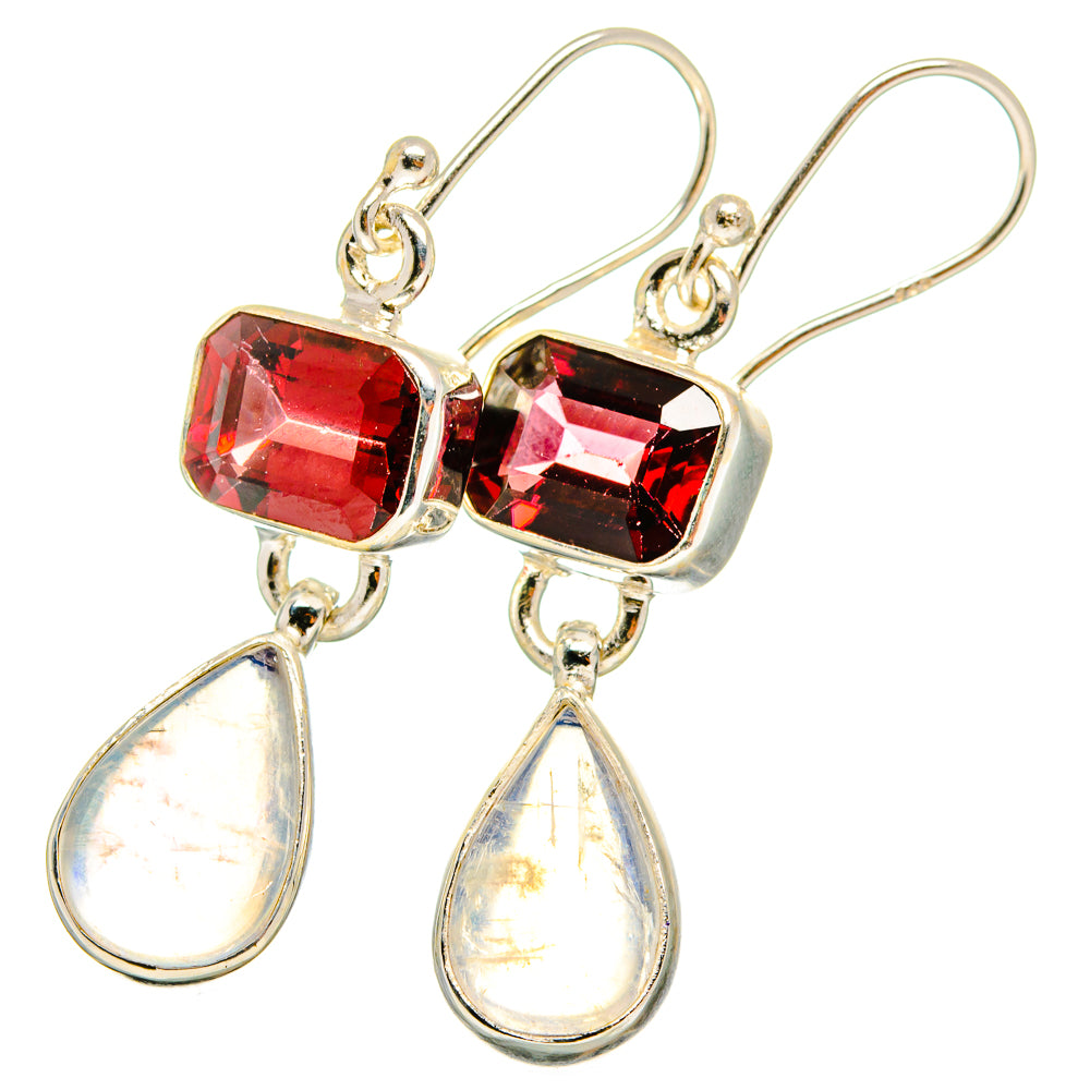 Rainbow Moonstone Earrings handcrafted by Anasilvercos - EARR421237