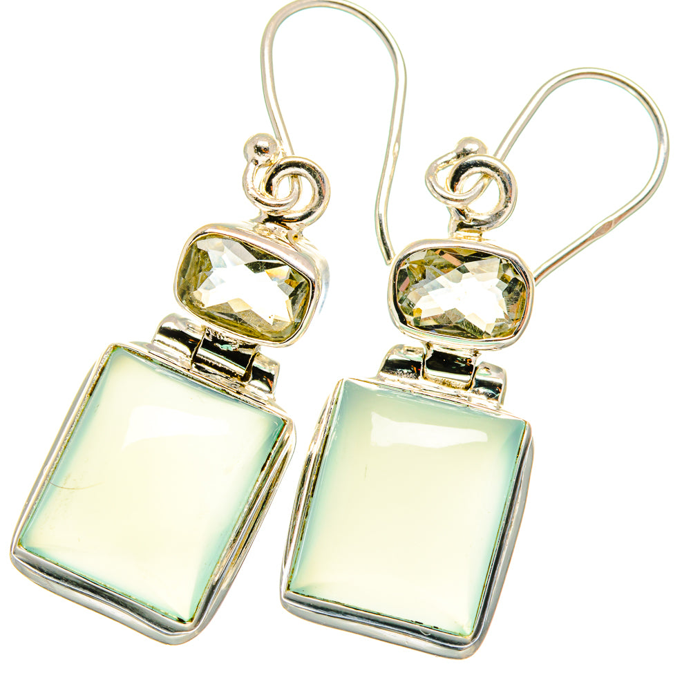 Aqua Chalcedony Earrings handcrafted by Anasilvercos - EARR421253