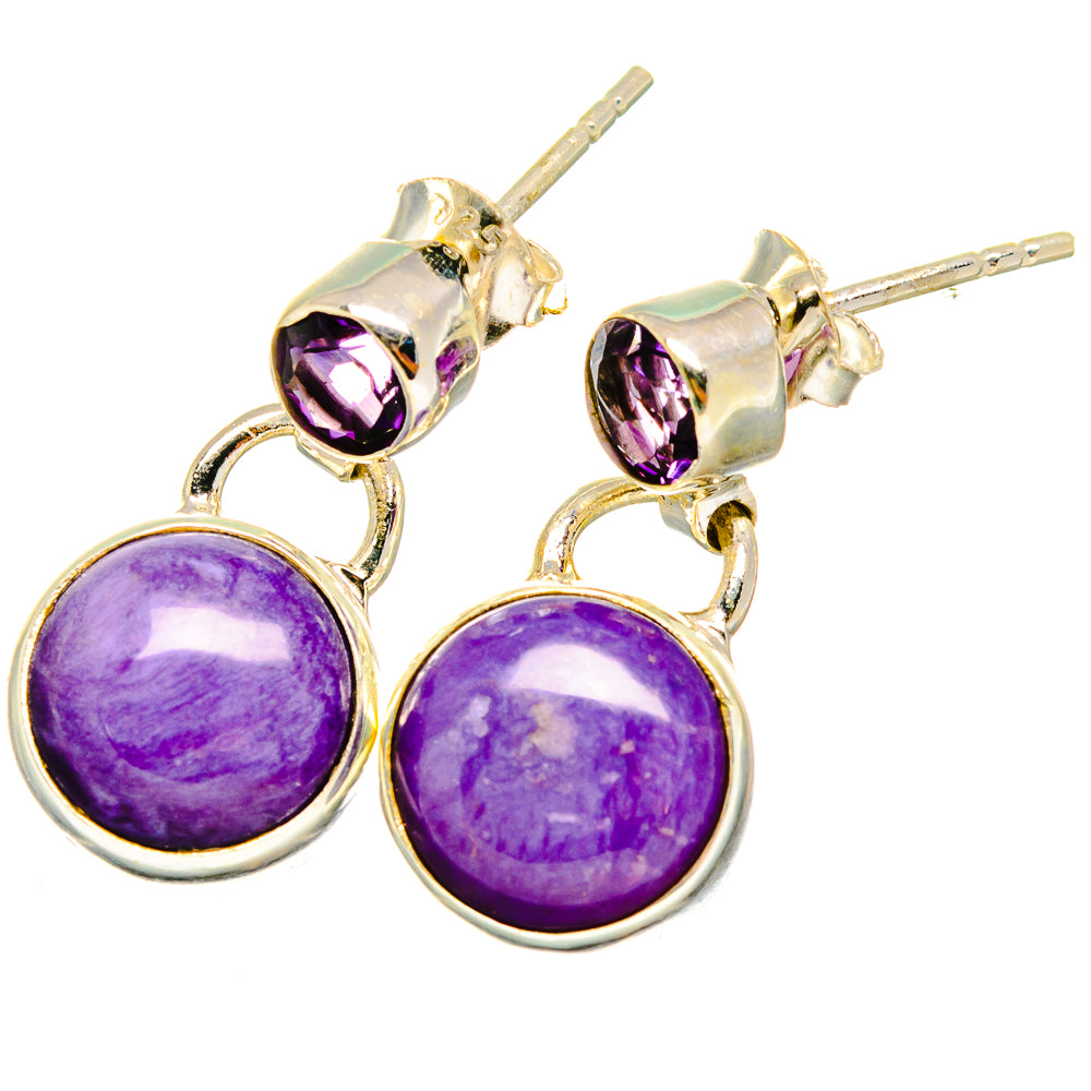 Charoite Earrings handcrafted by Anasilvercos - EARR421256